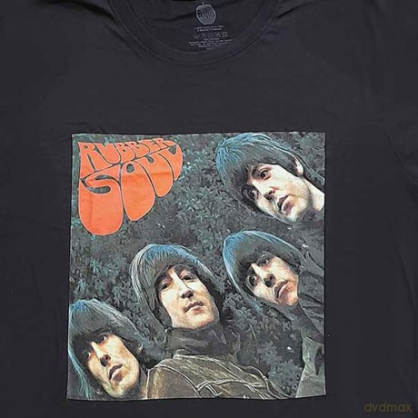 The Beatles: Ladies T-Shirt: Rubber Soul Album Cover (Black) (XXX-Large)