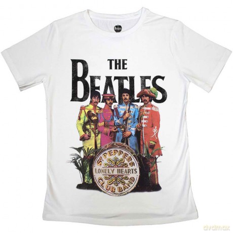 The Beatles: Ladies T-Shirt: Sgt Pepper (White) (Medium)