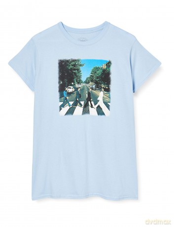 The Beatles: Ladies T-Shirt: Vintage Abbey Road (Light Blue) (Back Print) (XX-Large)