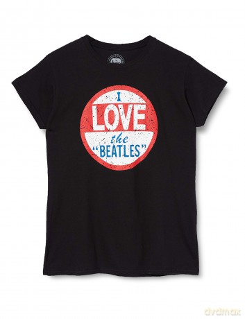 The Beatles: Ladies T-Shirt: Vintage I Love (Black) (Back Print) (XX-Large)