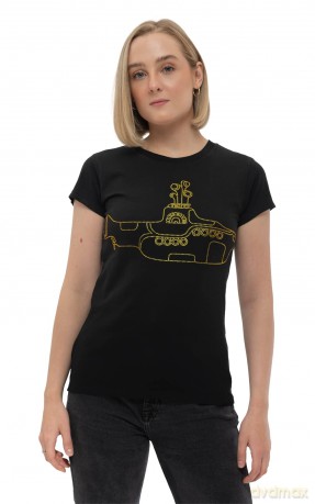 The Beatles: Ladies T-Shirt: Yellow Submarine (Black) (Embellished) (Medium)