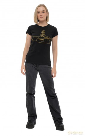 The Beatles: Ladies T-Shirt: Yellow Submarine (Black) (Embellished) (XX-Large)