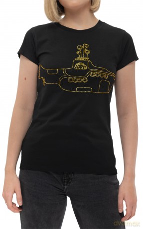 The Beatles: Ladies T-Shirt: Yellow Submarine (Black) (Embellished) (XX-Large)