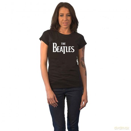 The Beatles: Ladies Tee: Drop T Logo (Retail Pack) (Small)