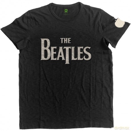 The Beatles: Men's Fashion Tee: Drop T Logo with Applique Motifs (Small)