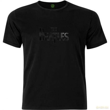 The Beatles: Men's Fashion Tee: Drop T Logo with Hi-Build Application (Medium)