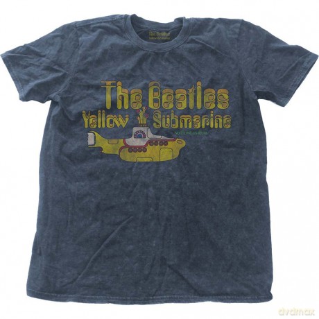 The Beatles: Men's Fashion Tee: Yellow Submarine Nothing Is Real with Snow Wash Finishing (X-Large)