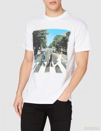 The Beatles: Men's Premium Tee: Abbey Road with Back Printing (Large)