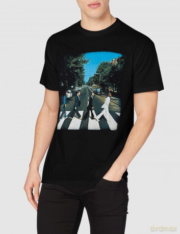 The Beatles: Men's Premium Tee: Abbey Road with Back Printing (Medium)