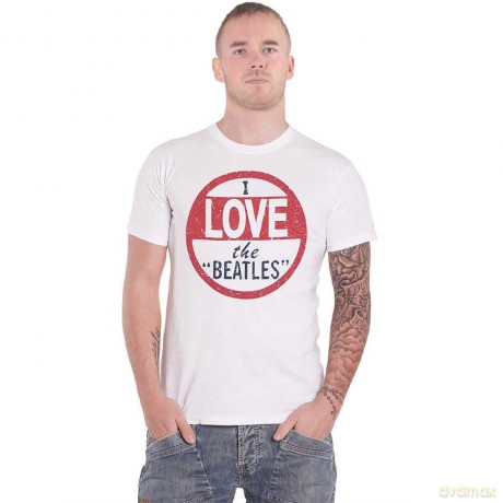 The Beatles: Men's Premium Tee: I Love with Back Printing (Medium)