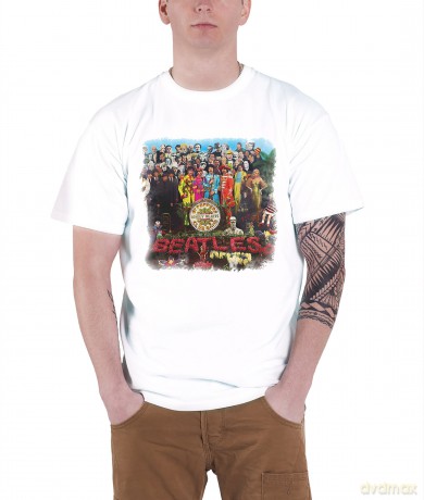 The Beatles: Men's Premium Tee: Sgt Pepper with Back Printing (Small)