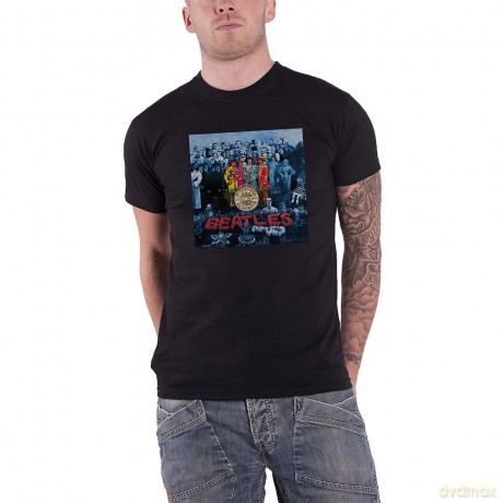 The Beatles: Men's Tee: Sgt Pepper Blue with Back Printing (Small)