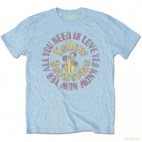 The Beatles: Men's Tee: Yellow Submarine AYNIL Circle Vintage (Large)