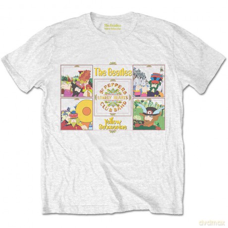 The Beatles: Men's Tee: Yellow Submarine Sgt Pepper Band (X-Large)