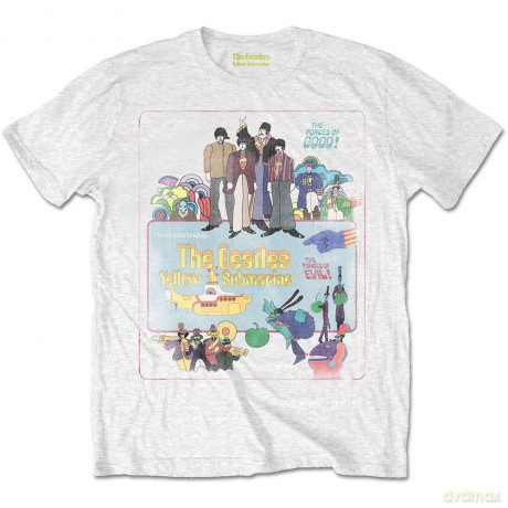 The Beatles: Men's Tee: Yellow Submarine Vintage Movie Poster (Small)
