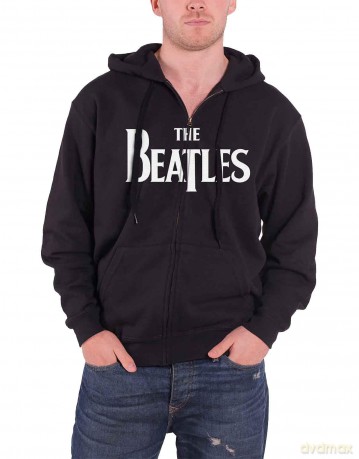The Beatles: Men's Zipped Hoodie: Drop T Logo (X-Large)