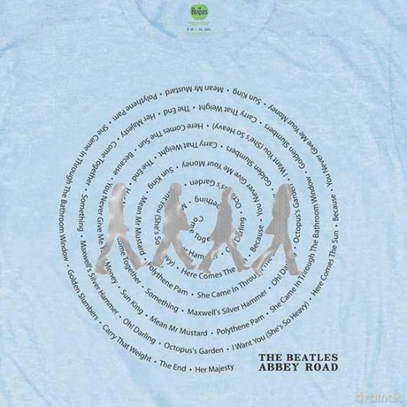 The Beatles: Mens Tee: Abbey Road Songs Swirl (Large)