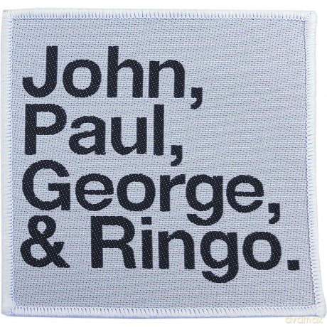 The Beatles: Standard Patch: John, Paul, George, Ringo Black on White