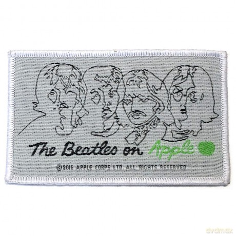 The Beatles: Standard Patch: On Apple (Black on White)