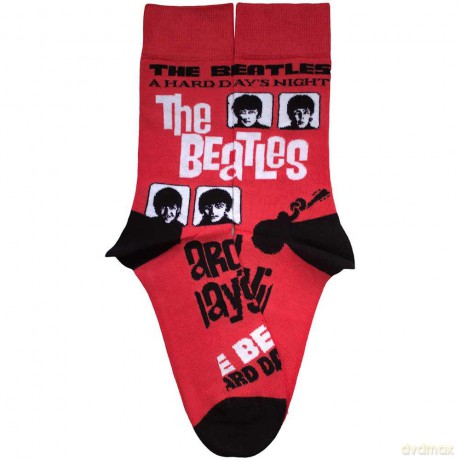 The Beatles: Unisex Ankle Socks: A Hard Day's Night (Red) (UK Size 7 - 11)