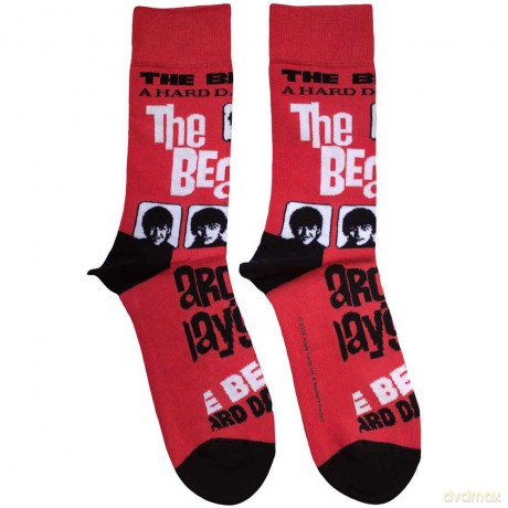 The Beatles: Unisex Ankle Socks: A Hard Day's Night (Red) (UK Size 7 - 11)