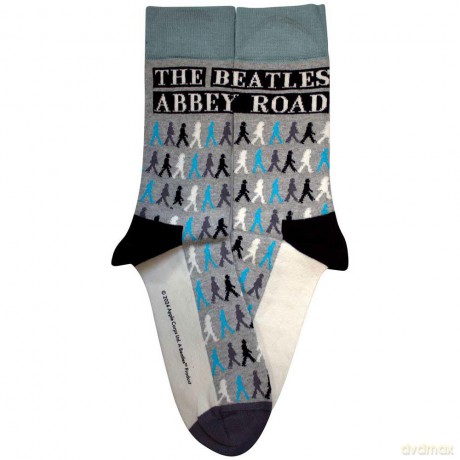The Beatles: Unisex Ankle Socks: Abbey Road Colours Crossing Repeat (Grey) (UK Size 7 - 11)