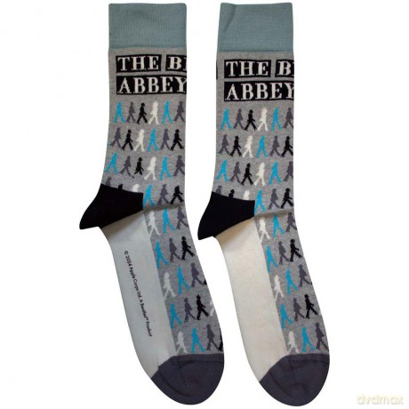 The Beatles: Unisex Ankle Socks: Abbey Road Colours Crossing Repeat (Grey) (UK Size 7 - 11)