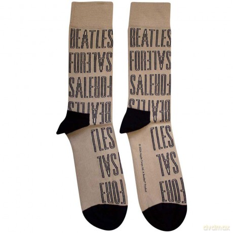 The Beatles: Unisex Ankle Socks: For Sale Text Outlines Repeat (Sand) (UK Size 7 - 11)