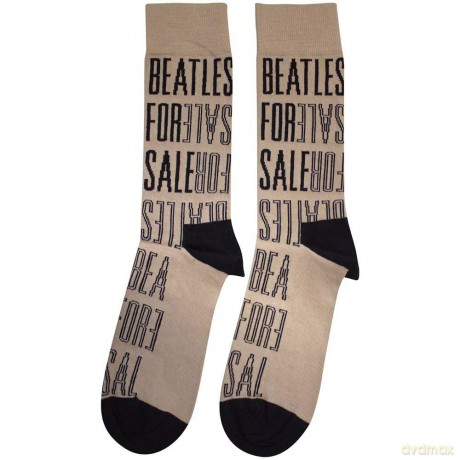 The Beatles: Unisex Ankle Socks: For Sale Text Outlines Repeat (Sand) (UK Size 7 - 11)