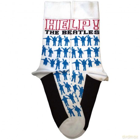 The Beatles: Unisex Ankle Socks: Help Silhouettes Repeat (White) (UK Size 7 - 11)