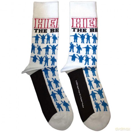 The Beatles: Unisex Ankle Socks: Help Silhouettes Repeat (White) (UK Size 7 - 11)