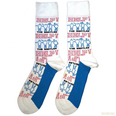 The Beatles: Unisex Ankle Socks: Help! Outlines Repeat (White) (UK Size 7 - 11)