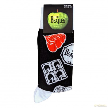 The Beatles: Unisex Ankle Socks: Icons (Black) (UK Size 7 - 11)