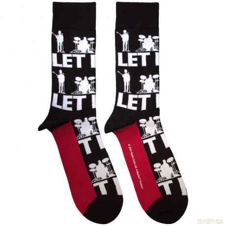 The Beatles: Unisex Ankle Socks: Let It Be Silhouettes Repeat (Black) (UK Size 7 - 11)