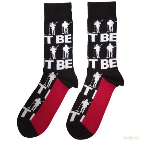 The Beatles: Unisex Ankle Socks: Let It Be Silhouettes Repeat (Black) (UK Size 7 - 11)