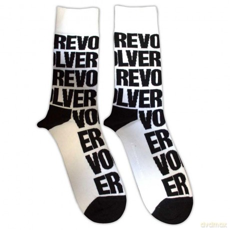 The Beatles: Unisex Ankle Socks: Revolver Text Repeat (White) (UK Size 7 - 11)