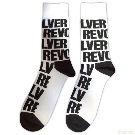 The Beatles: Unisex Ankle Socks: Revolver Text Repeat (White) (UK Size 7 - 11)