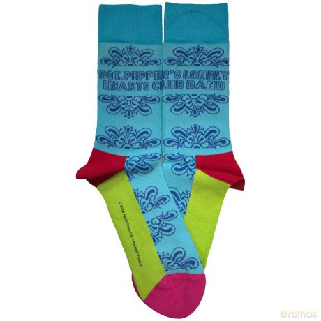The Beatles: Unisex Ankle Socks: Sgt Pepper Text Outlines (Light Blue) (UK Size 7 - 11)
