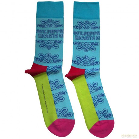 The Beatles: Unisex Ankle Socks: Sgt Pepper Text Outlines (Light Blue) (UK Size 7 - 11)