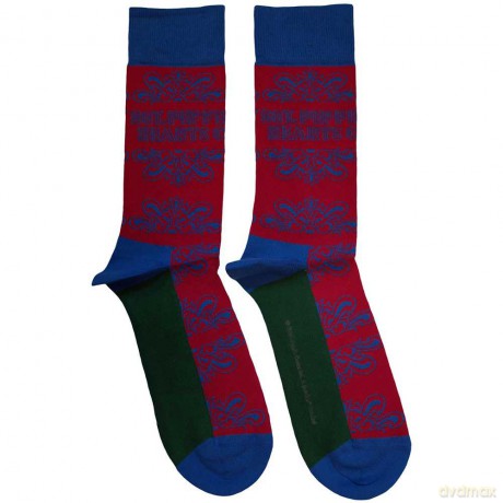 The Beatles: Unisex Ankle Socks: Sgt Pepper Text Outlines (Red) (UK Size 7 - 11)