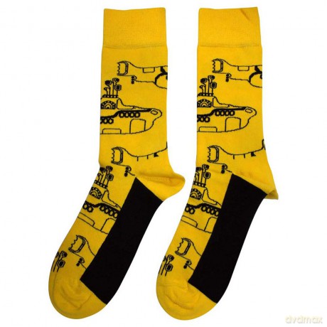 The Beatles: Unisex Ankle Socks: Sub Outline Repeat (Yellow) (UK Size 7 - 11)