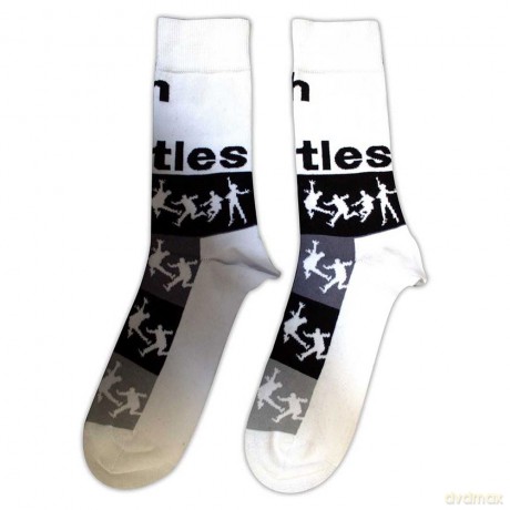 The Beatles: Unisex Ankle Socks: With Silhouette Stripes (White) (UK Size 7 - 11)