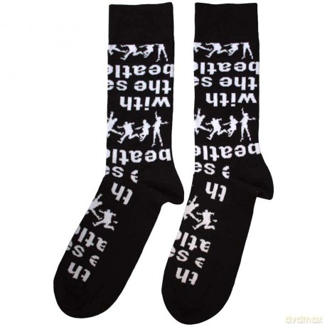 The Beatles: Unisex Ankle Socks: With Silhouettes Repeat (Black) (UK Size 7 - 11)
