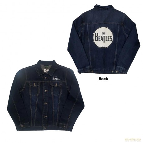 The Beatles: Unisex Denim Jacket: Drum Logo (Back Print) (Large)