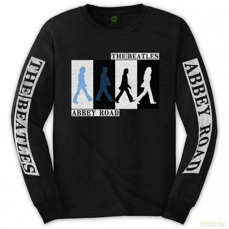 The Beatles: Unisex Long Sleeve T-Shirt: Abbey Road Colours Crossing (Black) (Sleeve Print) (Large)
