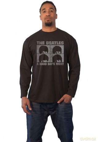 The Beatles: Unisex Long Sleeve T-Shirt: Hard Days Night (Black) (Back Print) (Small)
