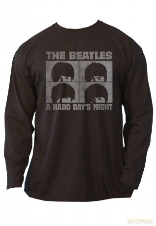The Beatles: Unisex Long Sleeve T-Shirt: Hard Days Night (Black) (Back Print) (XX-Large)