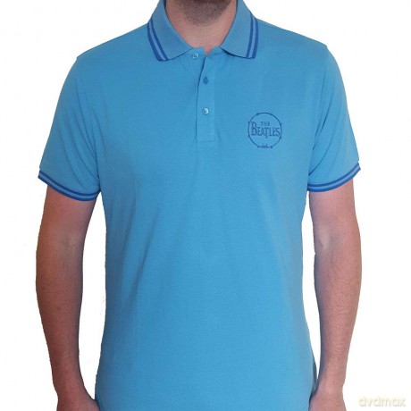 The Beatles: Unisex Polo Shirt: Drum Logo (Light Blue) (Small)