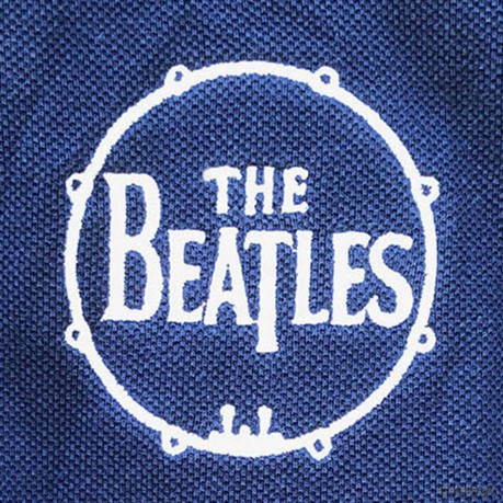 The Beatles: Unisex Polo Shirt: Drum Logo (Navy Blue) (Small)