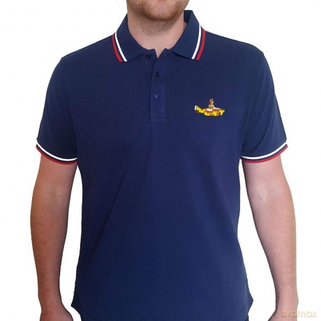 The Beatles: Unisex Polo Shirt: Yellow Submarine (Navy Blue) (Medium)